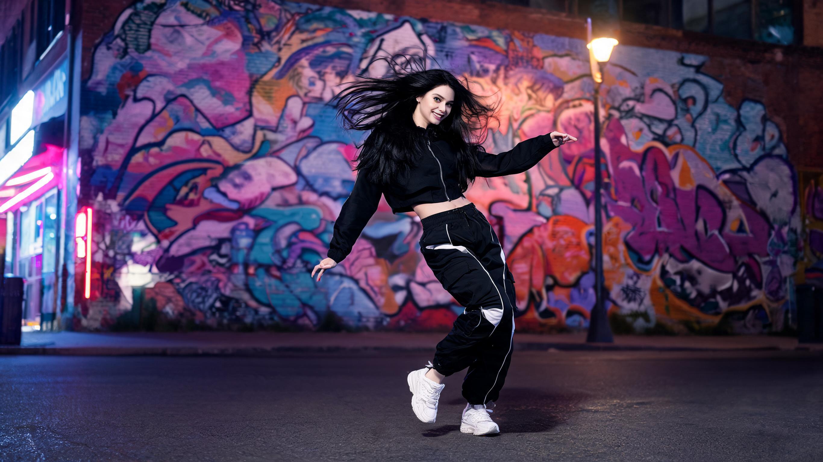 AI image template: Neon Street Dance