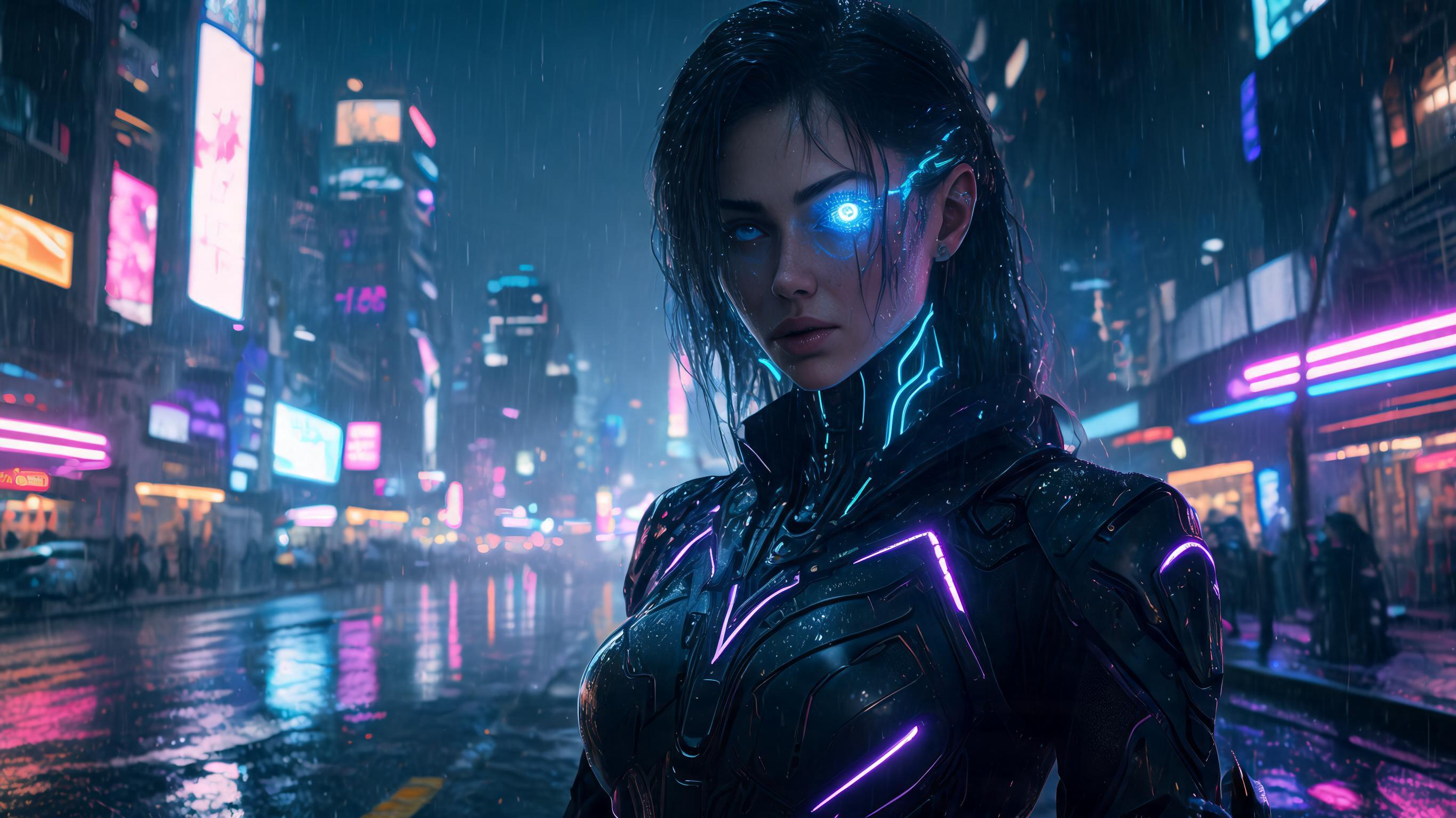 AI image template: Cyberpunk Female Character