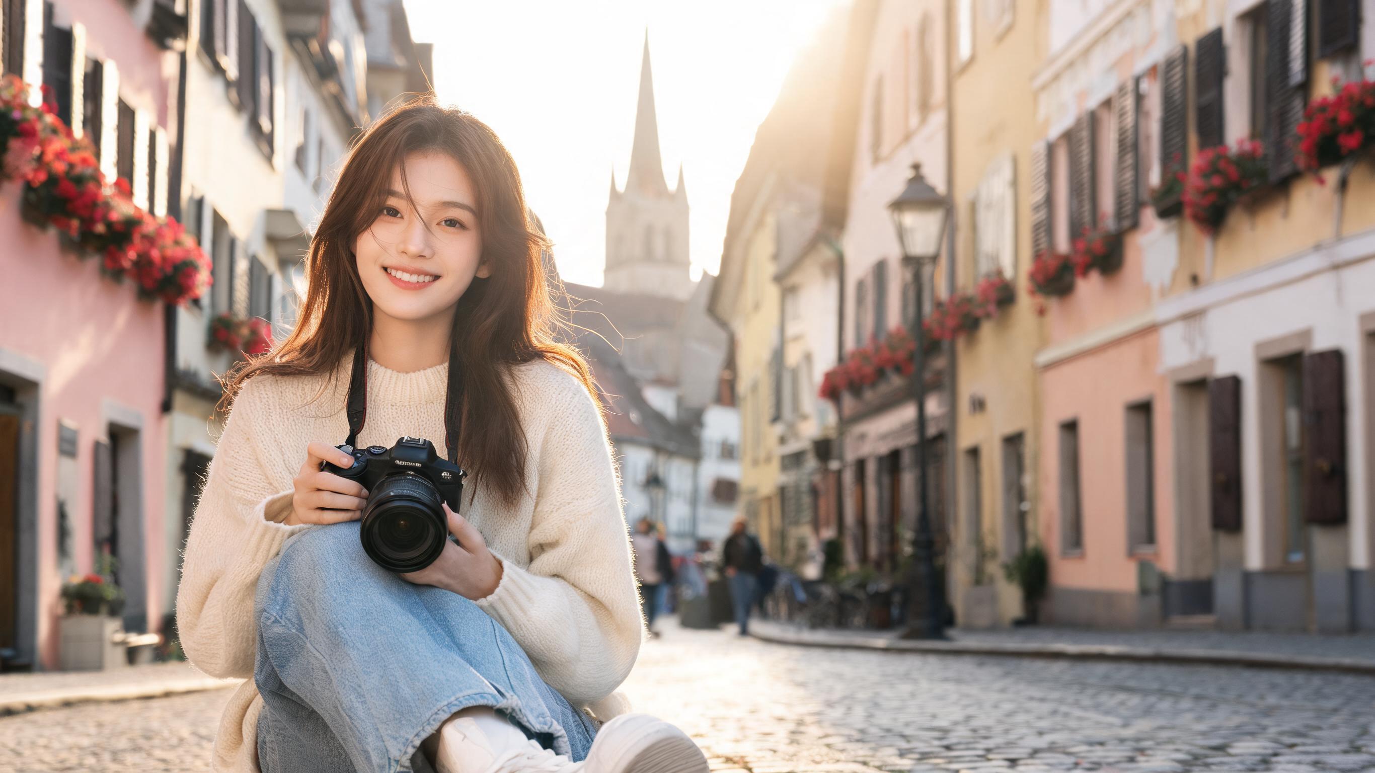 AI image template: City Travel Portrait