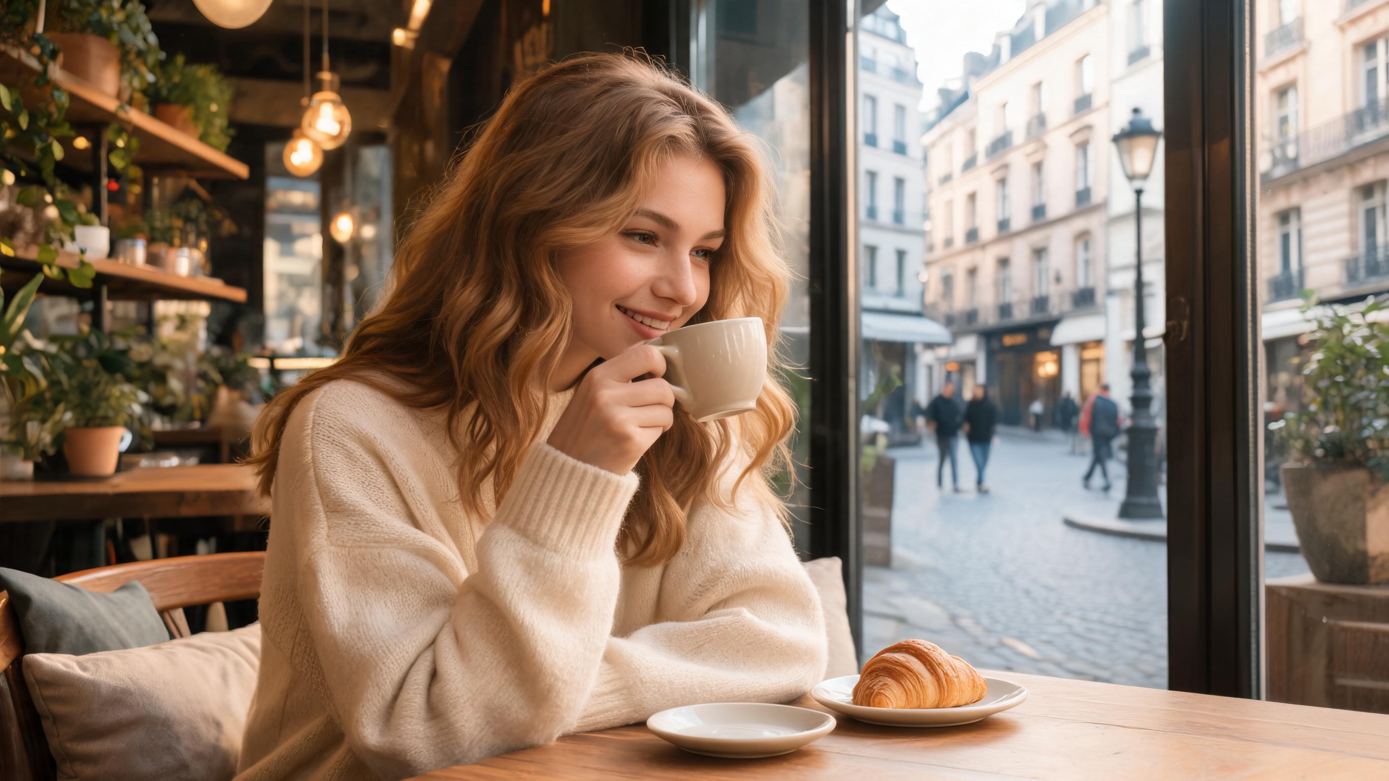 AI image template: Cafe Morning Portrait