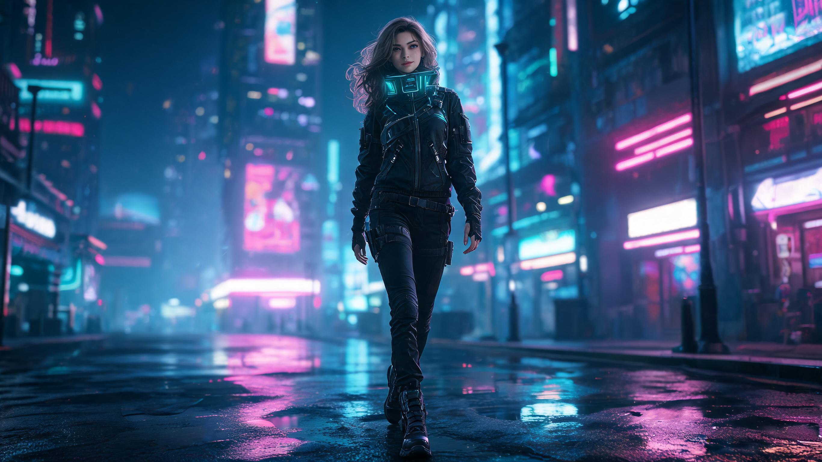 AI video template: Cyberpunk Neon Street Pass