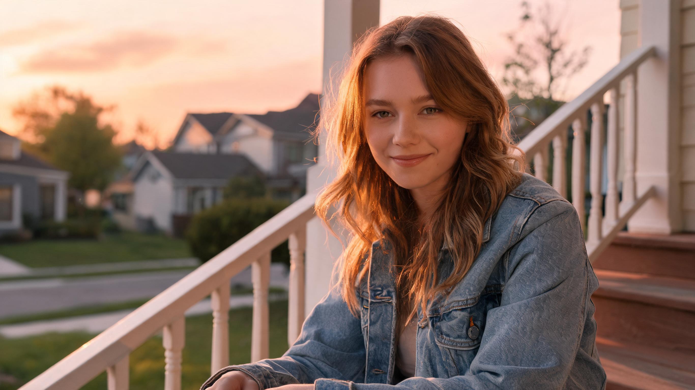 AI video template: Suburban Porch Sunset